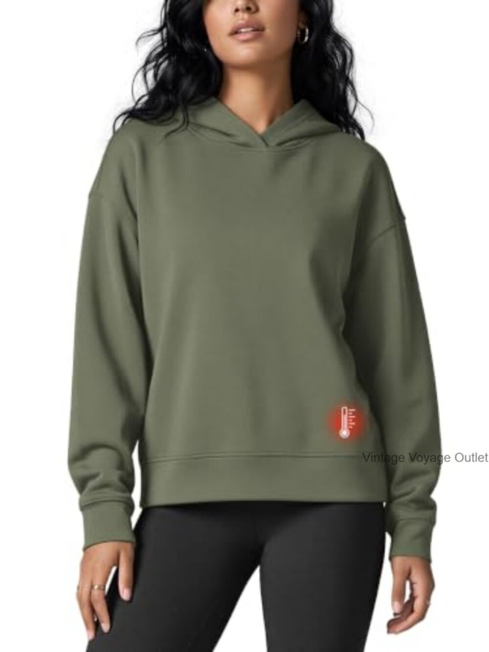 Modal Fleece Lined Relaxed Pullover Hoodie Long Sleeve